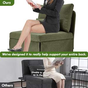 Fauteuil-<span class=keywords><strong>lit</strong></span> 5 en <span class=keywords><strong>1</strong></span> convertible multifonction, canapé-<span class=keywords><strong>lit</strong></span> réglable avec dossier en lin, canapé-<span class=keywords><strong>lit</strong></span> pliable pour appartement - Product Image 4