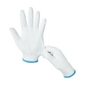 Hot Selling 50 Grams Cotton Yarn Gloves Bleached White Comfortable Working Safety Garden Labor Cotton Gloves