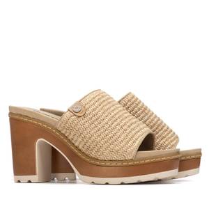 Sandalias de Plataforma con Tacón de 9 cm para Mujer, Color Beige, Talla 39, Marca Refresh - Product Image 4