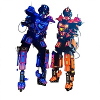 Costume de robot LED pour adulte, lumineux, pour la marche sur échasses, avec veste à affichage sur la poitrine, casque et gants laser, pour spectacle de danse de salon