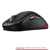 Mouse Gaming Berkabel Hitam dengan Logo Kustom Desain Paw3311 untuk Gamer yang Menggunakan Tangan Kanan
