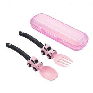 Ensemble de couverts pour enfants sans BPA sur le thème des camions avec boîte de rangement - Product Image 1