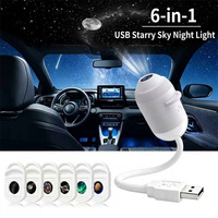 Projecteur d'étoiles USB mini 2 en 1, lumière de nuit 360° °   Lumière d'ambiance rotative pour voiture, chambre d'enfant, maison, chambres à coucher – Outil créatif