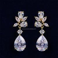 Boucles d'oreilles pendantes en zircon cubique pour femmes, bijoux de fiançailles, nouveauté, RE4378