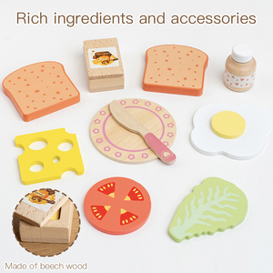 Ensemble de jeu d'imitation de crème glacée danoise en <span class=keywords><strong>bois</strong></span> naturel non toxique pour le thé de l'après-midi, jouets éducatifs interactifs pour enfants et parents - Product Image 5