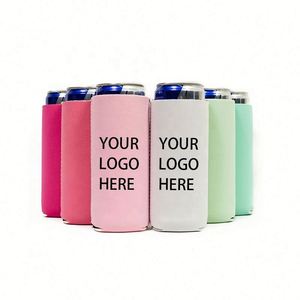 Factory Price Custom Logo Printing Blank Neoprene <b>Slim</b> Beer Can Cooler Holder Sublimation Can Cooler with Logo - Product Image 6
