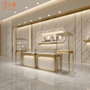 Özelleştirilmiş ve kişiselleştirilmiş takı mağaza ekran vitrinler Custom Made fırçalanmış Metal çerçeve vitrinler için High-End mücevher mağazaları - Product Image 3