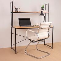 Chaise de réception moderne pour bureau, dossier mi-haut, en similicuir, avec fonction massage, base en métal, chaise de salle de conférence avec accoudoirs