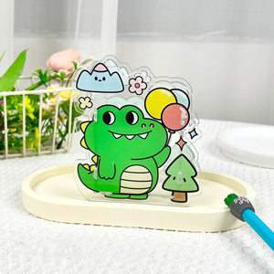 Porte-crayons en plastique transparent durable à motif de dessin animé, organisateur de bureau pour enfants, fournitures de rentrée scolaire, design animal mignon - Product Image 3