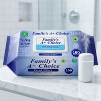 Lingettes humides jetables et biodégradables pour nouveau-nés et bébés, sans alcool, à l'eau pure, marque A+ Factory OEM, 80 ou 120 lingettes