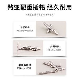 Plomos de pesca cilíndricos Aohu de 0.5g, 1g, 1.7g y 2.3g, duraderos para señuelos blandos y gusanos de cebo. - Product Image 4