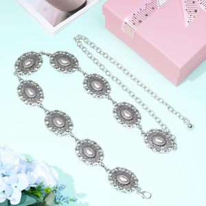 Western Oval Concho <b>Chain</b> <b>Belt</b> For Women Metal Waist <b>Chain</b> <b>Belt</b> For Dresses Jeans Western Cowgirl - Product Image 4