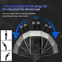 Produk Terlaris 120W Pengisi Daya Mobil Super Cepat 4 in 1 USB Type C yang Dapat Ditarik untuk Adaptor Pengisi Daya Android untuk 17 Pro