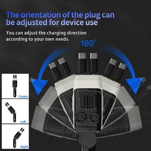 Ce FCC tùy chỉnh tốt nhất sản phẩm bán chạy 120W có thể thu vào 4 trong 1 USB Loại C đa siêu nhanh xe sạc cho <span class=keywords><strong>Android</strong></span> Sạc Adapter - Product Image 5