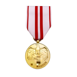 Médaille commémorative en métal plaqué or, style vintage, gravée, souvenir de collection avec ruban, vente en gros - Product Image 4