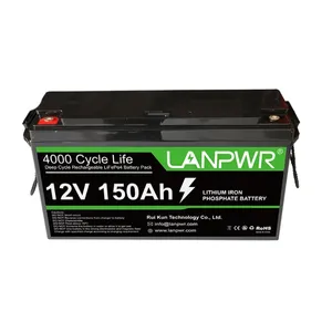 Lifepo4 배터리 마린 12v Lifepo4 크랭킹 150Ah 딥 사이클 12.8V 태양열 리튬 이온 배터리 팩 (Bms 포함)