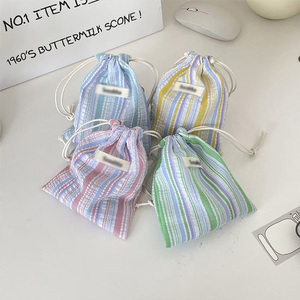 ถุงเชือกรูดกันฝุ่นแบบพกพาแฟชั่นที่นำกลับมาใช้ใหม่ได้พร้อมลายเส้น - Product Image 3