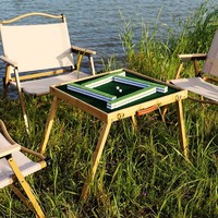 Nouveau jeu de Mahjong portable pliable pour l'extérieur, style panneau, idéal pour dortoir et terrain herbeux, avec tuiles de style petit moineau