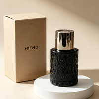 Bouteille en verre pour diffuseur à roseaux avec impression de logo personnalisé, givrée, transparente, ambrée, vide, pour arômes et parfums, faible MOQ direct usine
