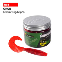 Vente en gros de 50 pièces/boîte 1.5g 60mm leurres souples artificiels bioniques de haute qualité pour la pêche, leurres en plastique souple pour la pêche