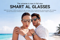 Lunettes intelligentes AI avec caméra 2025, caméra AI et traducteur, téléprompteur, lunettes intelligentes alimentées par l'IA