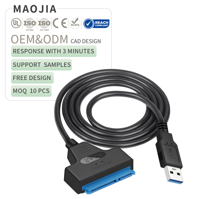 Hight Quality SATA to USB 3.0/2.0 Adapter Cable 2.5 Inch SSD & HDD Data External Transfer Power Supply  Plug & Play Support UASP