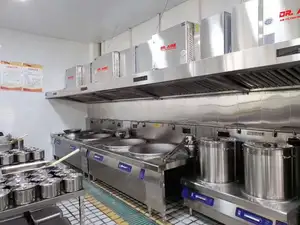 توفير التكاليف البسيطة مطعم المطبخ الفولاذ المقاوم للصدأ غطاء فوق البوتاجاز لإخراج الأدخنة مع ESP فلتر