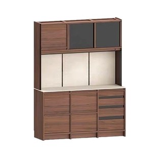 Solid Wood Slab <b>Sideboard</b> Cabinet With Wine <b>Storage</b> And Tea Water Dispenser For Dining Room And Living Room - Product Image 5