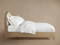 Lit de Luxe Moderne en Bois Massif, Cadre de Lit Designer Arcuado Rembourré, Lits en Bois pour Ensembles de Chambres Parentales, Hôtels de Luxe