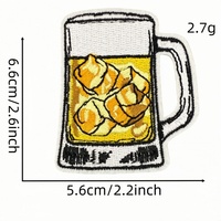 Parche bordado personalizado de cerveza artesanal al por mayor, insignia para taza, aplique termoadhesivo para botella de alcohol Oktoberfest, para chaquetas de bar, ropa y manualidades DIY