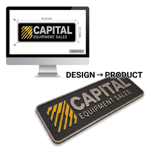 Aluminium <strong>Die</strong> Cast Nameplate Badge 3D <strong>Metal</strong> Emblem Embossed logo Sign Name Plates - Product Image 3
