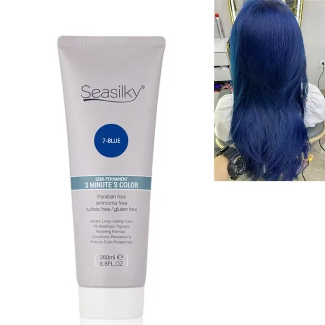 Ammonia Free Direct Use Semi-Permanent Efficient Hair Dye Color Conditioner Used To Create Blue Color