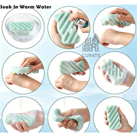 Éponge de bain en konjac avec logo personnalisé, 100% naturelle, éponge de douche pour le corps, grande taille, douce, nettoyante en douceur, pour tous types de peau