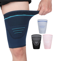 Genouillère de sport élastique, antidérapante, respirante, fine, en Spandex et Nylon, avec compression et protection professionnelle pour la cuisse
