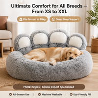 Lit pour chat en forme de patte d'ours, canapé-lit pour chien chaud d'hiver, lit pour animaux de compagnie en peluche épaisse toutes saisons pour grands chiens, plusieurs tailles, vente en gros OEM