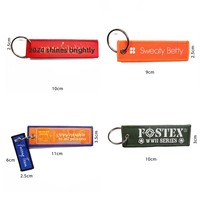 Porte-clés promotionnel en polyester brodé double face avec logo de marque, fabriqué en Chine, directement de l'usine