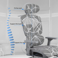 Chaise de bureau ergonomique en maille avec repose-pieds, dossier haut, chaise de bureau scolaire, soutien lombaire réglable, chaise de direction pivotante