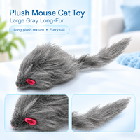 Jouet en peluche interactif pour chat en forme de souris, en fausse fourrure de lapin douce, avec son et pierre, vente en gros d'usine