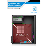 Casing PC Aluminium Custom untuk CPU, M-ATX & ITX Mid Tower, Casing Komputer Desktop Kantor dengan Port Audio dan Catu Daya