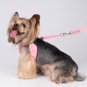 Juego de Arnés y Correa de Lujo para Perro y Gato en Tejido Jacquard Rosa de Diseñador, Popular y Personalizado - Product Image 6