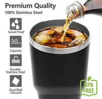 Mug de voyage isotherme en acier inoxydable de 30 oz pour le camping, le bureau, impression personnalisée, sans BPA, écologique, tasse d'extérieur
