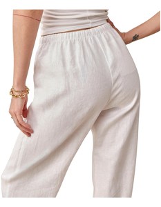<span class=keywords><strong>Lin</strong></span> décontracté femmes pantalons personnalisés Offre Spéciale mode taille haute cravate taille élastique femmes droite <span class=keywords><strong>Jogging</strong></span> pantalon - Product Image 4
