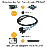Câble adaptateur MINI SAS36PSFF-8087 vers 4SATA pour carte graphique serveur et disque dur