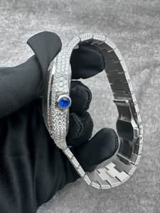 Reloj de Hombre Personalizado con Esqueleto Hueco, Moissanita VVVS, Reloj con Diamantes Cultivados en Laboratorio de Alta Calidad - Product Image 2