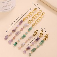Aksesoris Kepang Rambut Warna-Warni, Liontin Batu Alam, Manik-Manik Spiral, Warna Emas, Ikat Rambut Custom, Set Grosir untuk Pajangan Hadiah