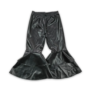 Pantalones de Moda para Niños, Pantalones Anchos con Cintura Elástica, Pantalones Casuales de Cuero para Niñas, Primavera, Otoño, Invierno - Product Image 2