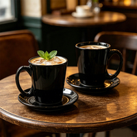 Tasses à lait en verre borosilicate de haute qualité, verres à jus et à eau, gobelets noirs, ensemble de verres à boire, tasses à café et à bière en verre