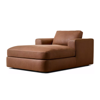 Stilvolles Leder L-U-förmiges Lounge-Sofa Modernes Couch-Set Plüschweiche Kissen Handgefertigter Umweltfreundlicher Wohnzimmer-Stil