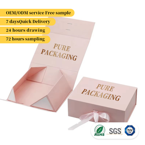 Caja de Regalo Magnética Rosa con Logotipo Personalizado Premium, Caja de Papel Rígido Plegable y Empacada Plana con Cinta para una Solución Integral - Product Image 1