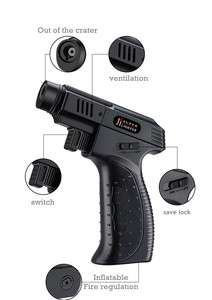 Venta caliente modelo de pistola encendedor de antorcha recargable de <span class=keywords><strong>gas</strong></span> de llama de doble chorro de mano para cocinar barbacoa - Product Image 4